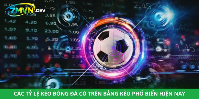Các tỷ lệ kèo bóng đá có trên bảng kèo phổ biến hiện nay